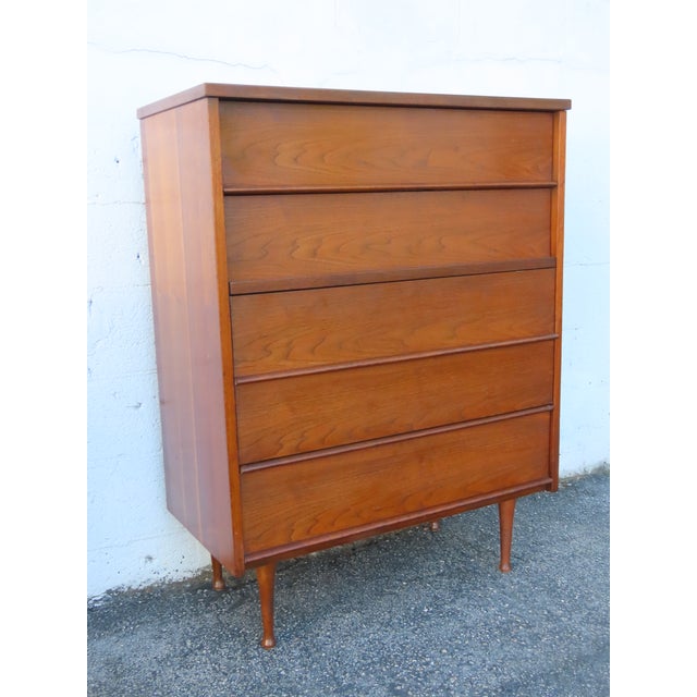 Mid Century Modern Tall Chest of Drawers 6310 For Sale - Image 4 of 15
