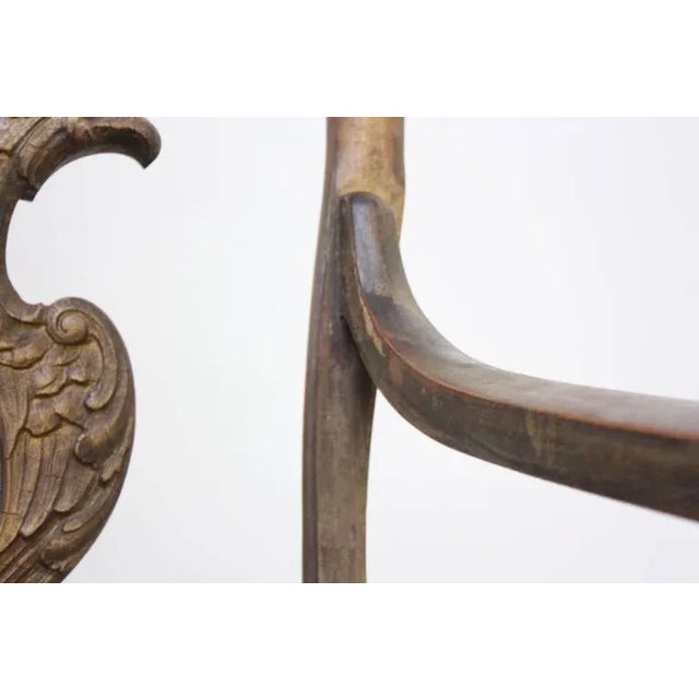 Majestic Odd Fellows Carved and Painted Armchair For Sale - Image 9 of 11