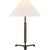 Transitional Ray Booth by Visual Comfort Signature Amaya 20" Table Lamp in Warm Iron and Dark Walnut with Linen Shade For Sale - Image 3 of 3
