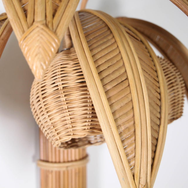 Palm Rattan Wall Sconces, Set of 2 For Sale - Image 13 of 14