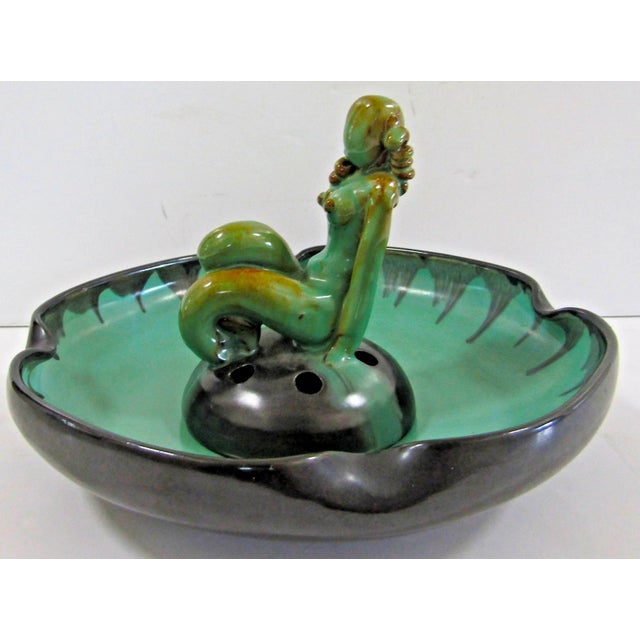 1920s Antique Einar Luterkort Ekeby Sweden Art Deco Flower Frog Figurine For Sale - Image 5 of 16