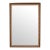 1950s Bamboo Style Linen Wood Frame Mirror Large For Sale