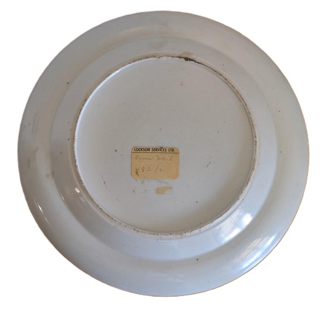 Antique Chinese Famille Rose Mandarin Figures Porcelain Plate, Mid-Qing Dynasty For Sale In Dallas - Image 6 of 7