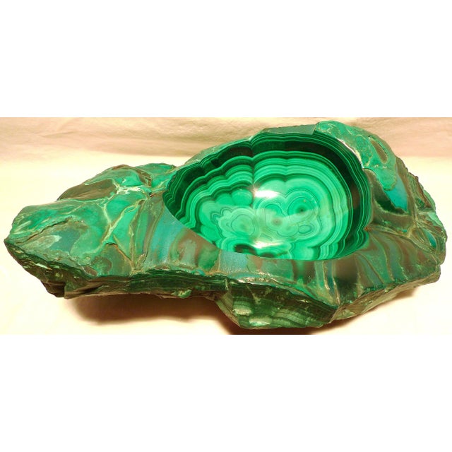 Green 1970s Large Malachite and Chrysocolla Free-Form Vide-Poche For Sale - Image 8 of 8