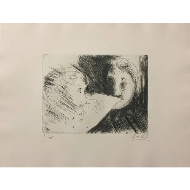 Artist and Model - Original Etching 1970 1970 For Sale