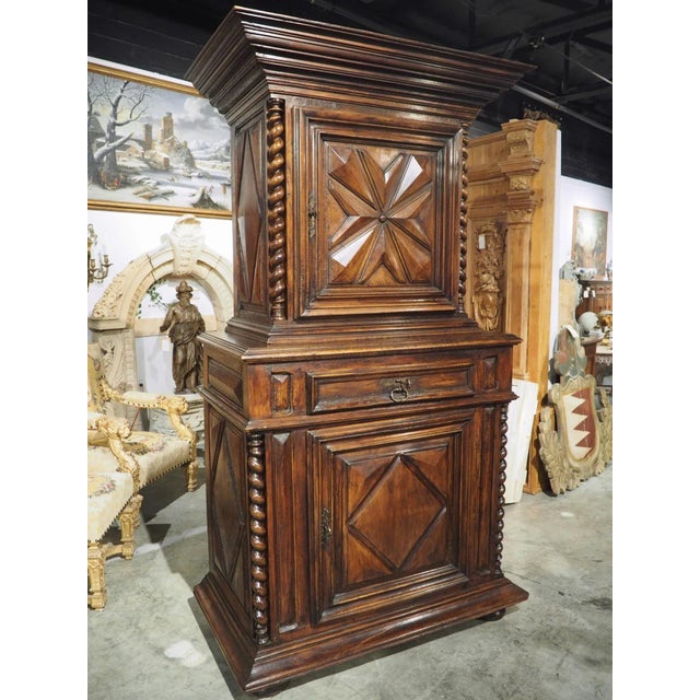 17th Century French Walnut Wood Buffet Deux Corps For Sale - Image 13 of 13