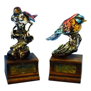 20th Century Exotic Ceramic Birds, Italy, 1950s, Set of 2 For Sale