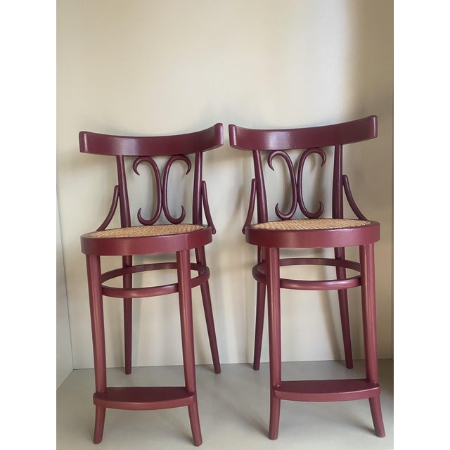 Wood Lacquered Wooden Stools, France, 1900, Set of 2 For Sale - Image 7 of 7