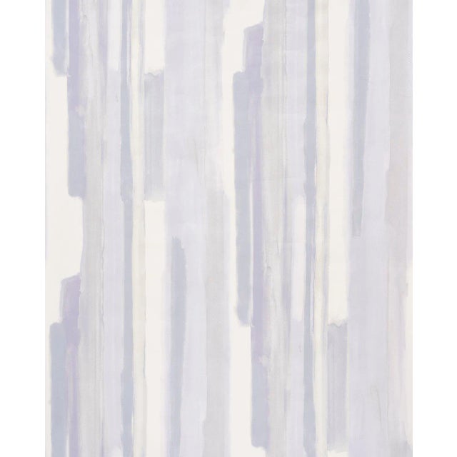 Sample - Schumacher Watercolor Wallpaper in Soft Lilac For Sale
