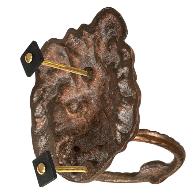 Vintage English Bronze Lion Door Knocker For Sale - Image 9 of 10
