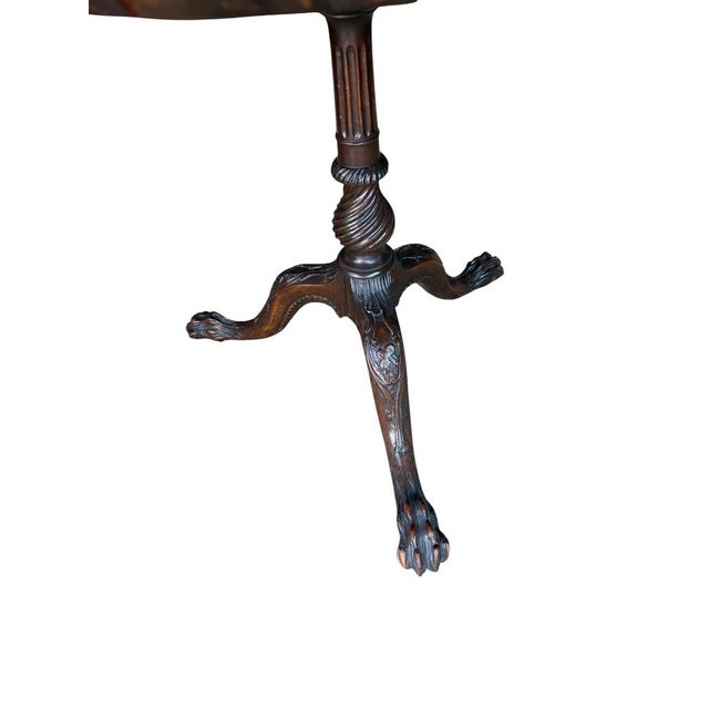 Oval Topped Piecrust Mahogany Tri Legged Side Table, 1800s For Sale - Image 4 of 11