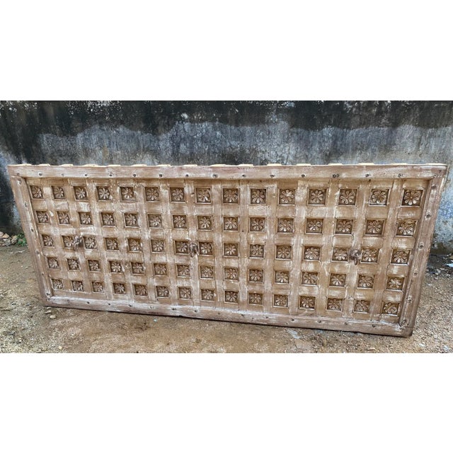 Tan Mid 20th Century Antique Jaipur Ceiling Panel / Headboard For Sale - Image 8 of 9