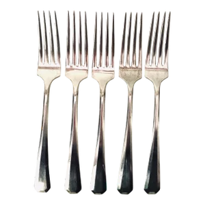 1917 Wm Rogers Silverplate Lincoln Pattern Dinner Forks- Set of 5