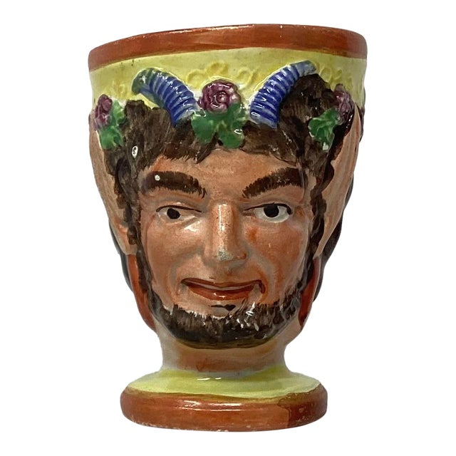 Antique Pearlware Staffordshire Satyr Mug. For Sale