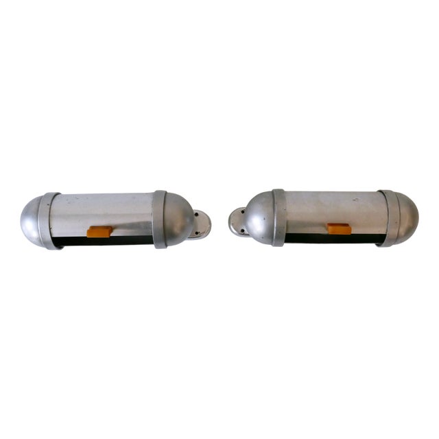 Streamline Submarine Cabinet Sconces from König, Germany, 1940s, Set of 2 For Sale