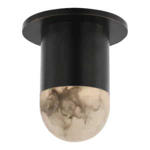 Kelly Wearstler for Visual Comfort Signature Melange Mini Monopoint Flush Mount in Bronze with Alabaster