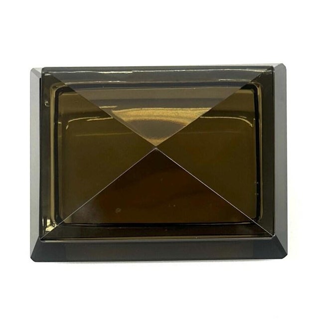 Gray Mid-Century Smokey Grey Glass Trinket Box For Sale - Image 8 of 11