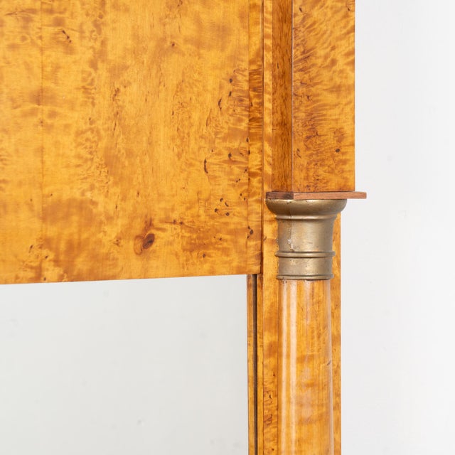 Wood 19th Century Tall Birch Biedermeier Mirror For Sale - Image 7 of 13