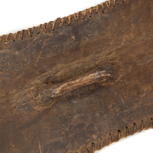 Brown African Antique Wood Shield For Sale - Image 8 of 9