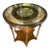Vintage Art Deco Burl Wood & Églomisé Glass Accent Table With Brass Details For Sale
