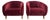 Large Italian Club Chairs in Ruby Velvet, 1960s, Set of 2 For Sale