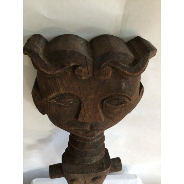 1940s Carved Wood Statue For Sale - Image 12 of 12