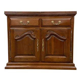 Vintage Harden Cherry Traditional Style Flip Top Server Cabinet Buffet Sideboard For Sale