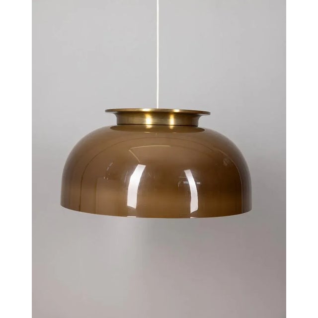 Vintage Pendant Light in Brown Plastic by Luigi Massoni for Harwey Guzzini, 1970s For Sale - Image 3 of 8