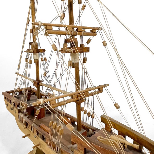 Wooden Model Sailing Ship by J. Romero For Sale - Image 10 of 13