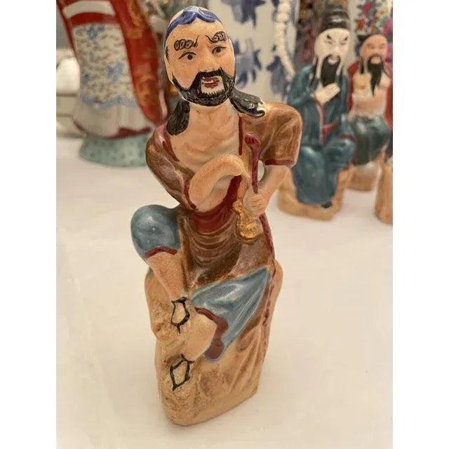 Early 20th Century Antique Chinese Export Hand-Painted Polychrome Collector’s Figurine For Sale - Image 5 of 8