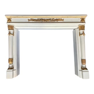 Louis XVI Style Gilt Bronze Mounted Statuary Marble Fireplace Mantel For Sale