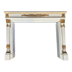 Louis XVI Style Gilt Bronze Mounted Statuary Marble Fireplace Mantel