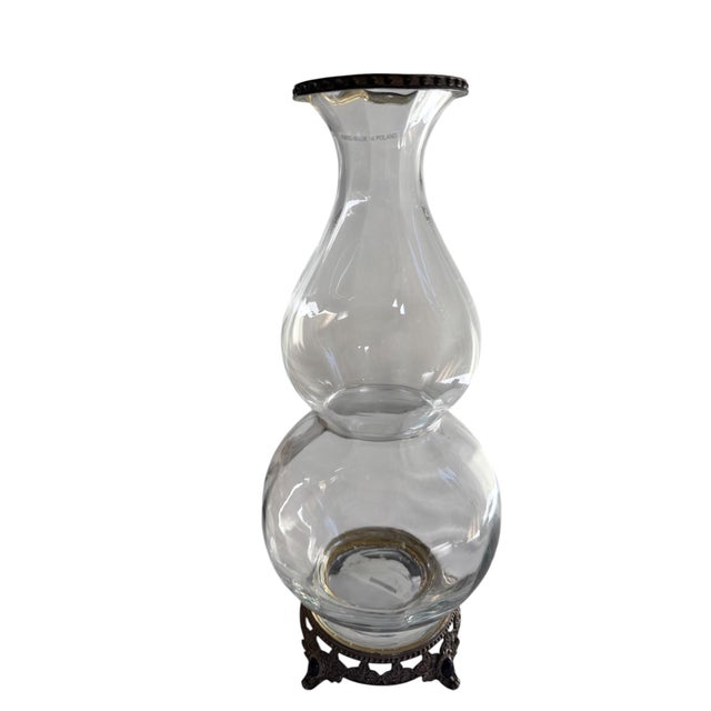 Traditional John-Richard Glass and Brass Vase For Sale - Image 3 of 10