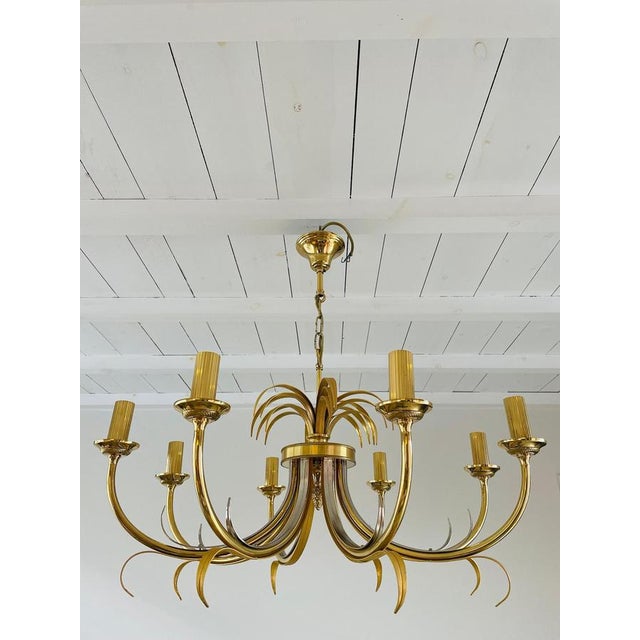 Brass and Chrome Pineapple Chandelier, 1970s For Sale - Image 9 of 10