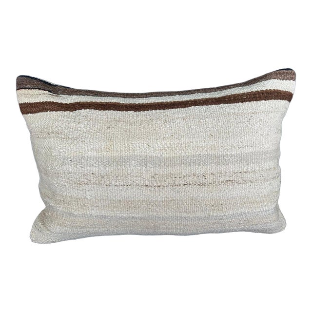 Turkish Hemp Pillow Cushion Natural Beige Brown Pillow Cushion Cover 16 "x 24" For Sale