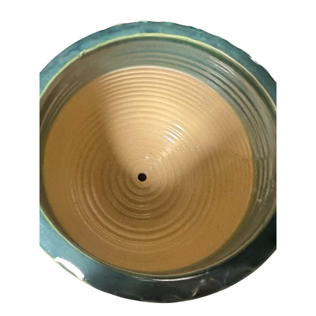 Ceramic Vintage Celadon-Style Glazed Planter For Sale - Image 7 of 12