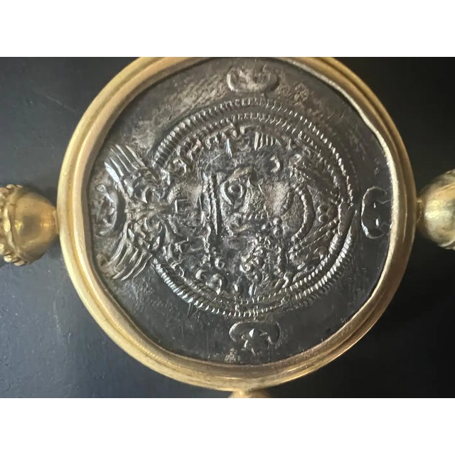 Elizabeth Locke Silver Sasanian Roman Coin Sea Pearl 18k Gold Frame Pin or Brooch For Sale In New York - Image 6 of 9