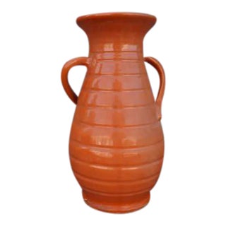 1930s Bauer Matt Carlton Hands on Hip Vase in Orange For Sale