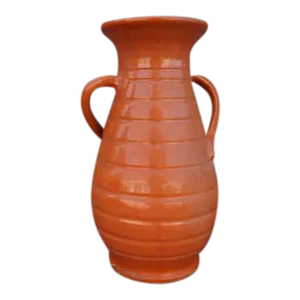 1930s Bauer Matt Carlton Hands on Hip Vase in Orange