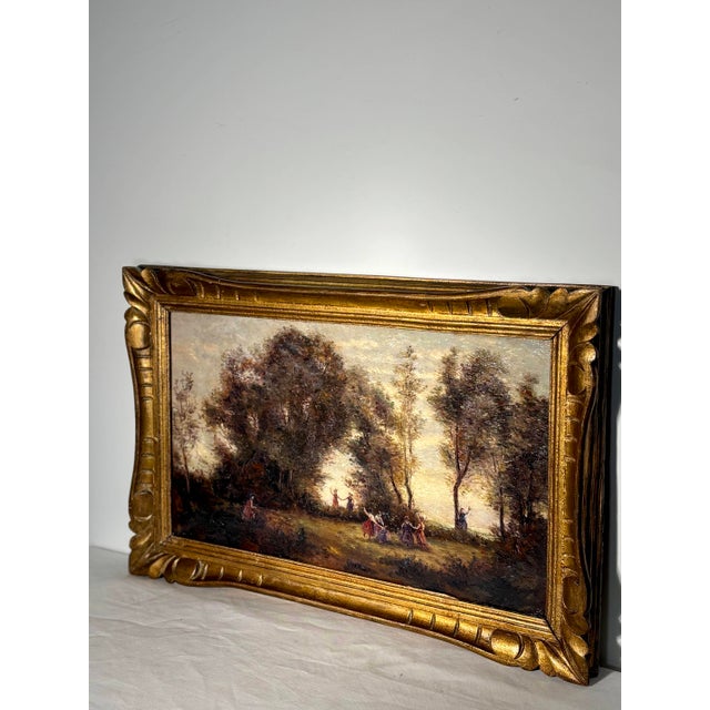 After Jean-Baptiste Camille Corot, Dance of the Nymphs, 19th Century, Oil Painting on Canvas, Framed For Sale - Image 8 of 14