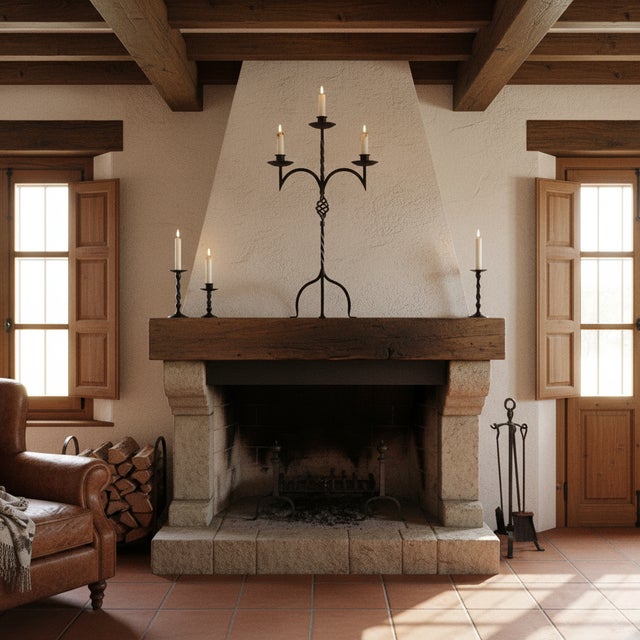 The Perfect Balance: Twist & Basket Iron Candelabra ️ Enhance your home with the rustic elegance of this Hand-Forged...