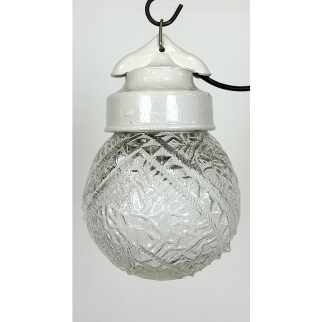 Vintage White Porcelain Pendant Light, 1970s For Sale - Image 6 of 15