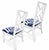 Pair of Vintage Chippendale Bamboo Side Chairs With Navy & White Zebra Seats For Sale - Image 4 of 7