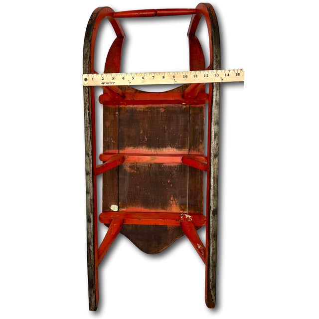 Outstanding Antique American Victorian Childs Snow Sled With Beautiful Original Hand Painted Features - Circa 1870s For Sale - Image 18 of 18