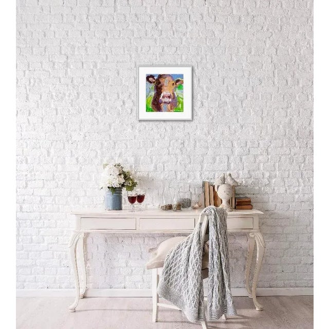 Abstract Cow (Brown and Green) Contemporary Oil Art For Sale In Reno/Lake Tahoe - Image 6 of 6