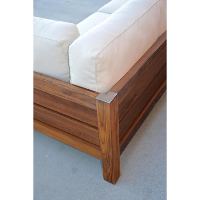 Custom Outdoor Sofa Made from Teak For Sale - Image 9 of 13