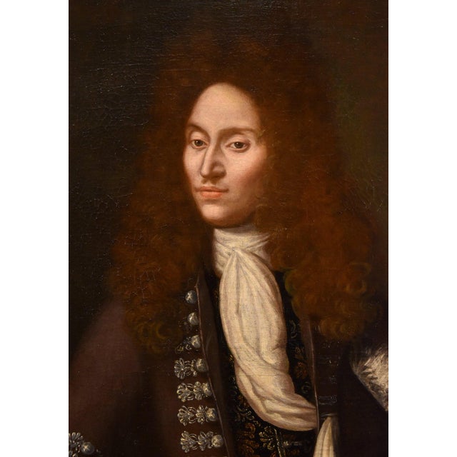 John Michael Wright, Portrait of a Gentleman, 1670, Oil on Canvas For Sale - Image 12 of 16