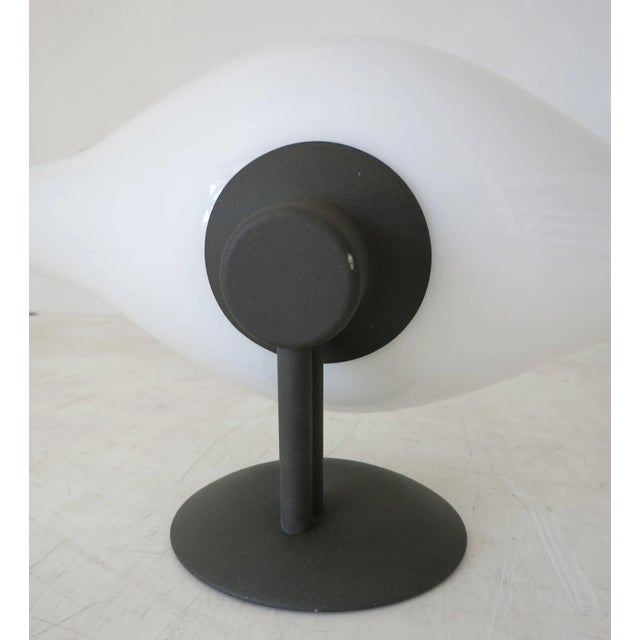 Italian Pair of Glass and Black Metal Frame Sconces, 1980s For Sale - Image 3 of 6