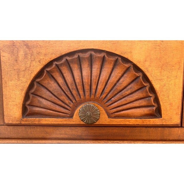 Vintage Colonial Revival Figured Maple Chippendale-Style Highboy Chest For Sale - Image 9 of 15
