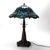 Late 20th Century Tiffany Style Stained Leaded Glass Table Lamp With Jewels For Sale - Image 11 of 12